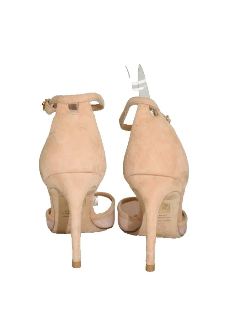 $550 STUART WEITZMAN POWER STRAPS 85 SUEDE MESH HEELED PUMP NUDE 8 B (PD1)